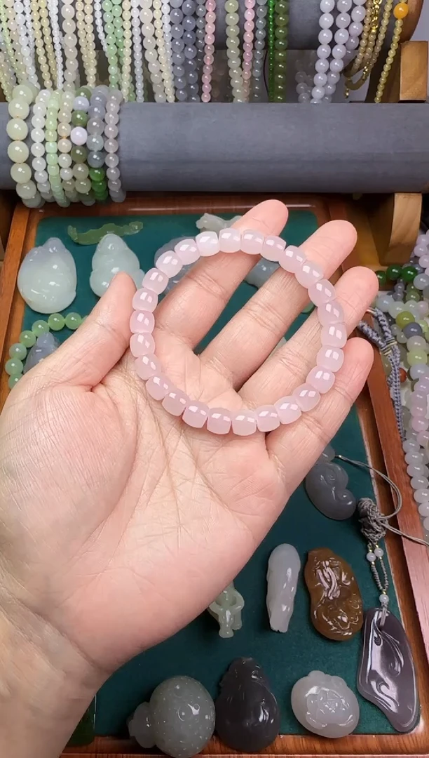 【闪购商品】和田玉无未镶嵌藕粉直切手串