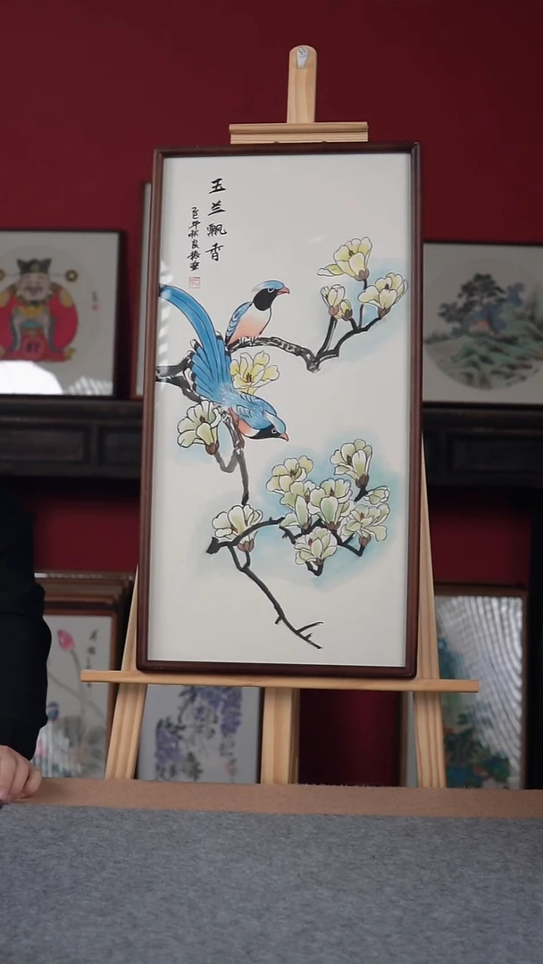 国画纯手绘纯手写-带框尺寸36*69