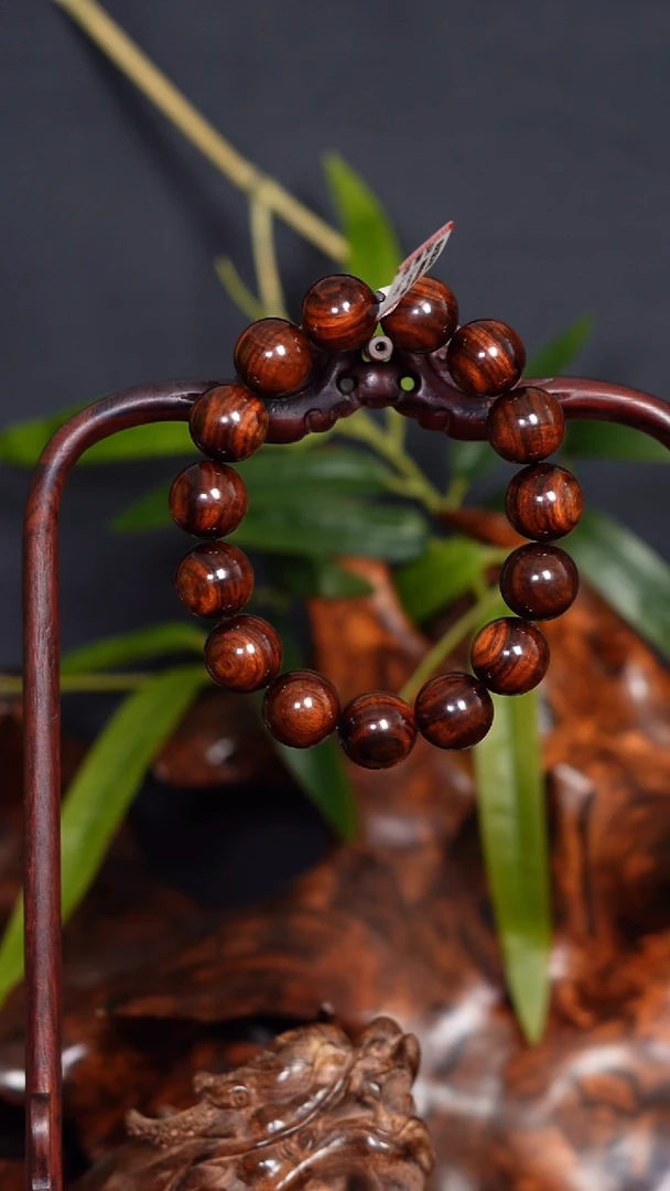 【闪购商品】黄花梨/降香黄檀手串/手链老紫油梨顺纹大黑线1.5