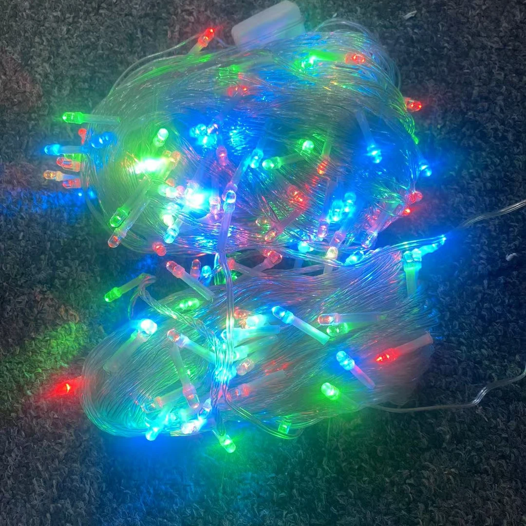 发两捆彩灯防水款彩灯彩色串灯共计50米长