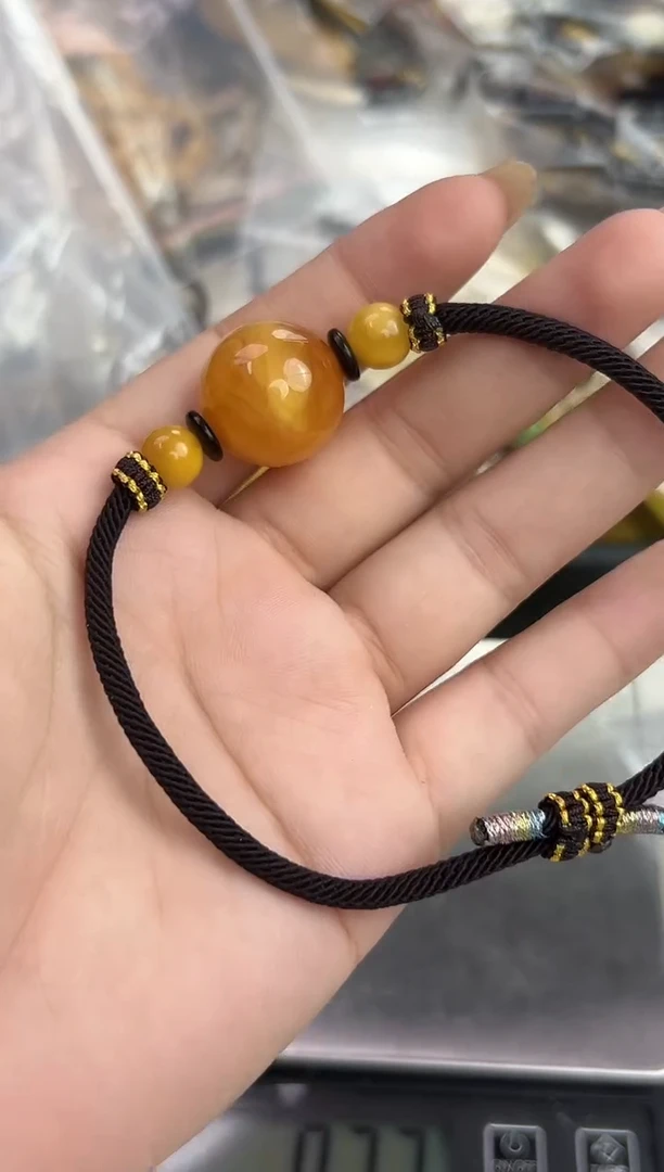 裸石琥珀未镶嵌天然琥珀蜜蜡手绳