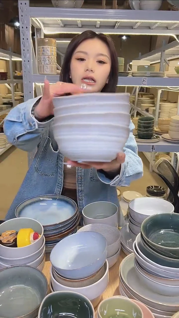 瓷337外贸尾货高温釉下彩陶瓷餐具默认微瑕