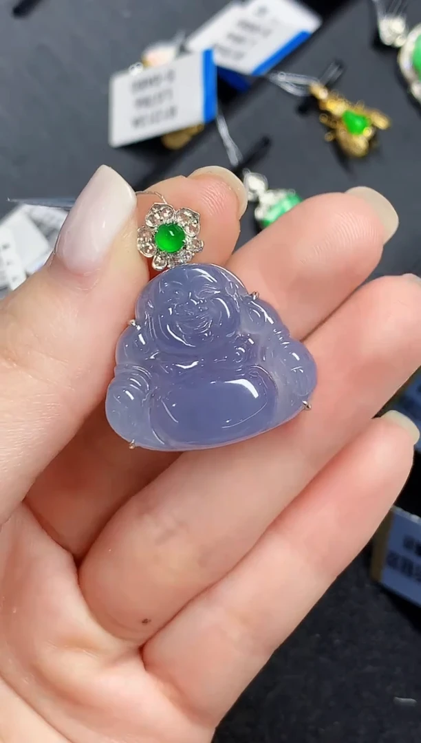 吊坠(不含链)18K金镶嵌翡翠CY