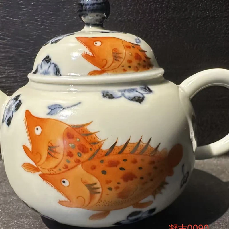 【三山拙垆】桃花鳜鱼壶（凝古0090）