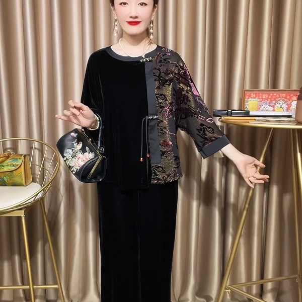 6553妈妈装中年女装中老年上档次秋季精品上新春秋上衣气质