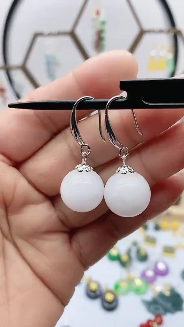 未镶嵌和田玉耳饰580粗