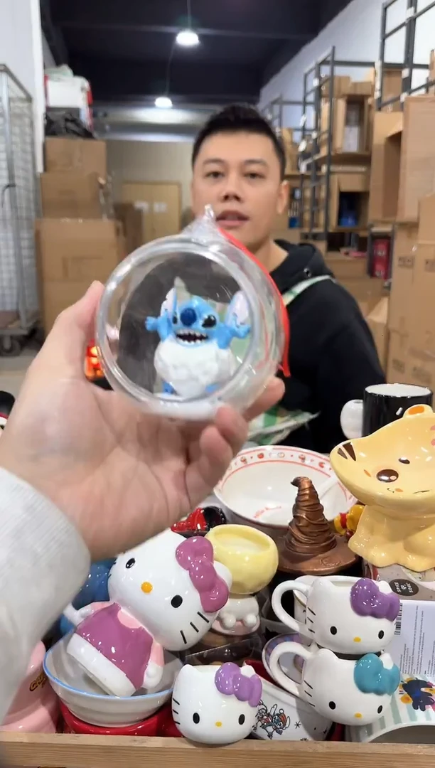 瓷片史迪仔雪人吊球