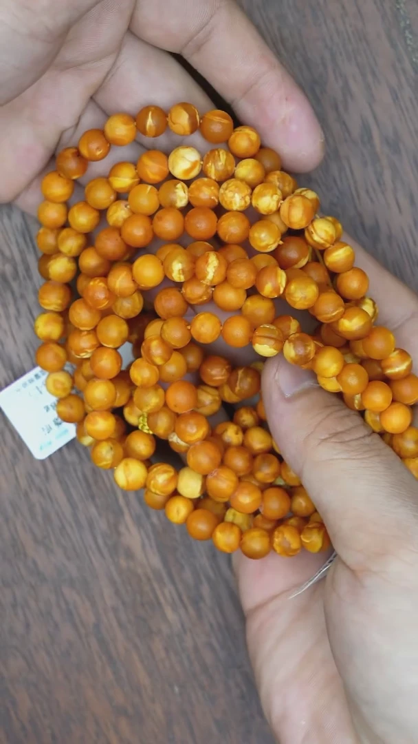 【闪购商品】琥珀裸石未镶嵌橘皮108多样性发其一