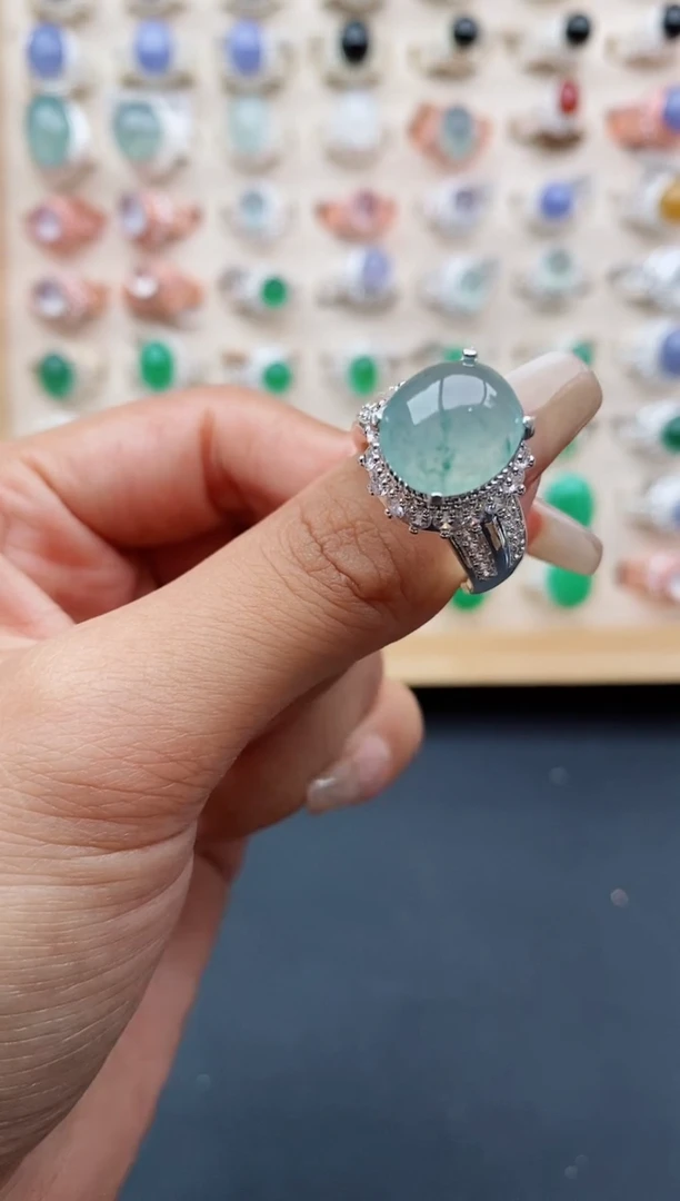 翡翠戒指未镶嵌缅甸天然A货翡翠111   10-9