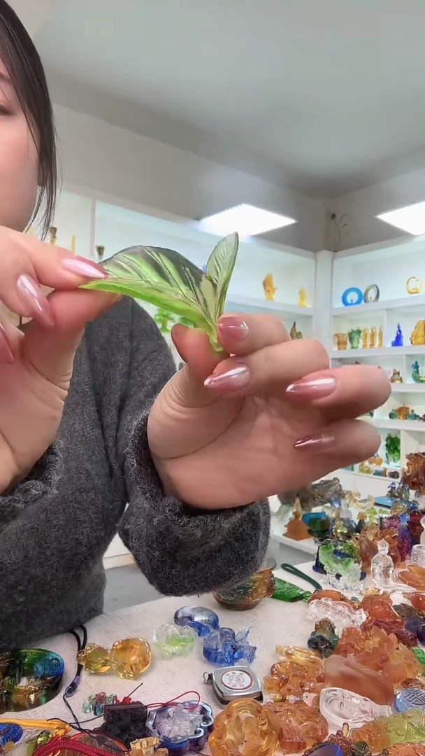 手工艺品琉璃树叶