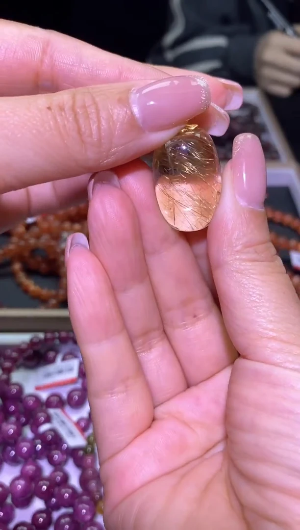 吊坠(不含链)未镶嵌水晶金发晶吊坠-A04-多样性发其一