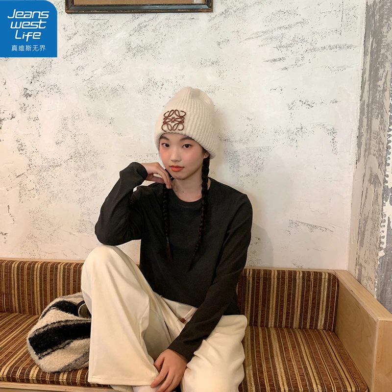 真维斯无界女士260g薄绒打底T恤秋季韩系基础款休闲显瘦亲肤上衣