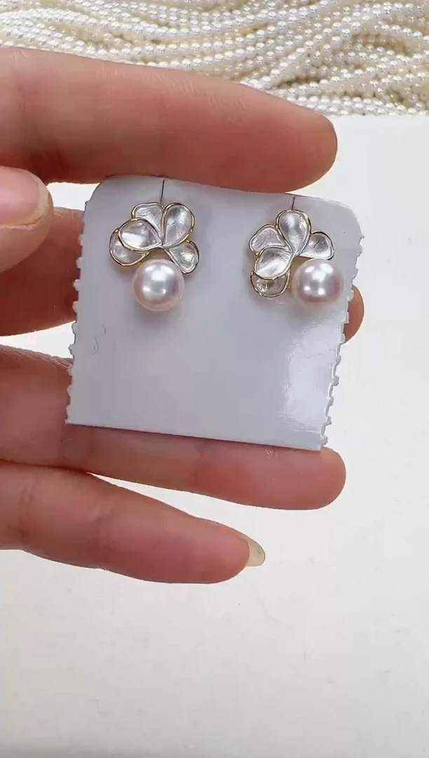 【闪购商品】淡水珍珠耳饰合金小月光