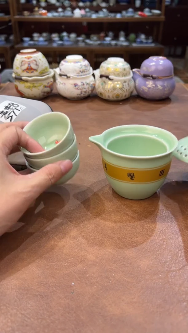 真的很便宜超好看会开片的旅行茶具