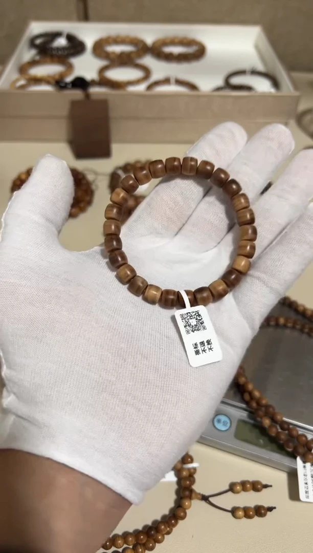 檀香木手串/手链沉水级横纹7x8直切  福利款