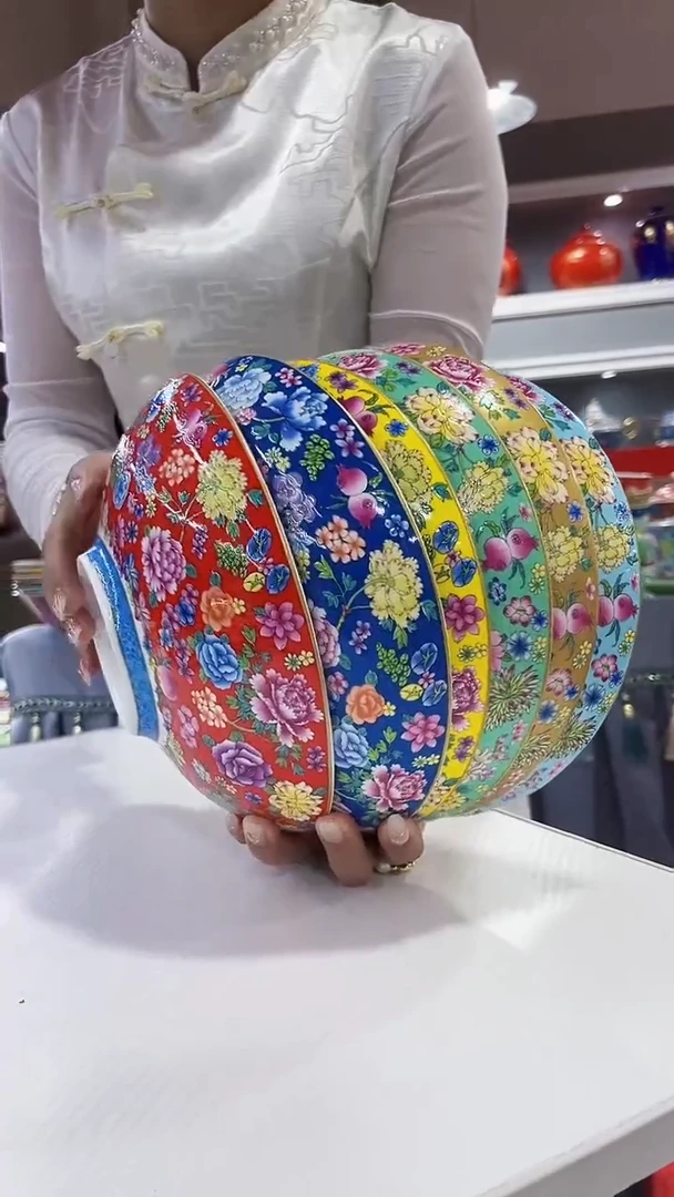 瓷片8.5英寸元宝盘6个景德镇混色