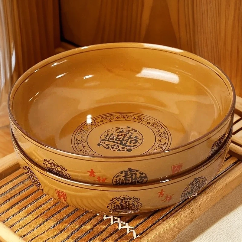 招财进宝9英寸2只装大号中式防烫加厚复古风大碗家用釉下彩