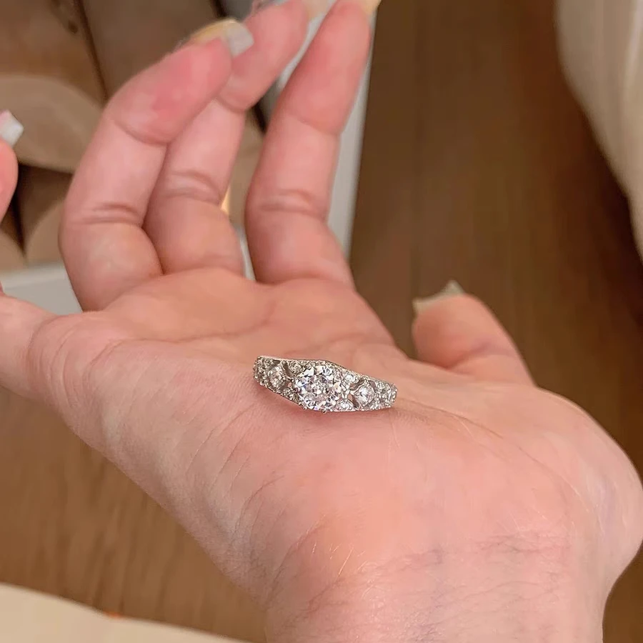 轻奢小众高级感戒指女清冷风高颜值食指戒开口可调节戒子时尚