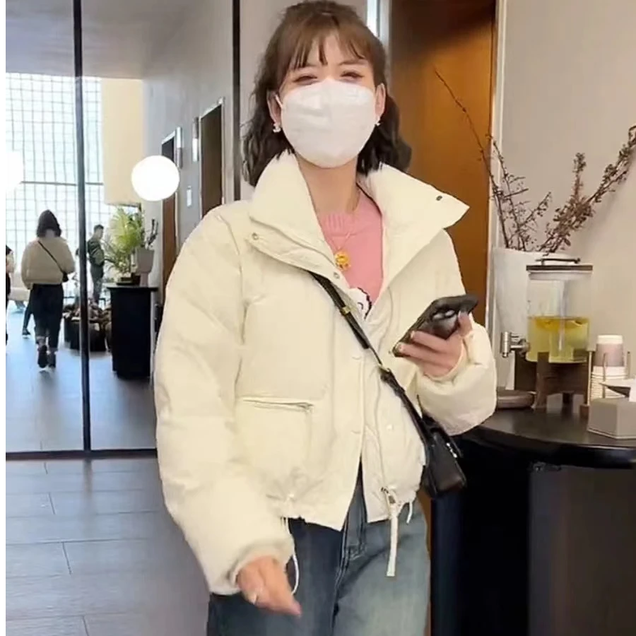 2025新款免洗棉服女立领加厚冬季短款面包服小个子整张棉衣外套女
