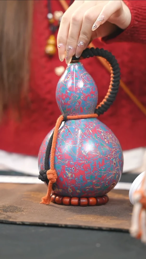 【闪购商品】WB345漆艺酒葫芦不包手串及旋转底座