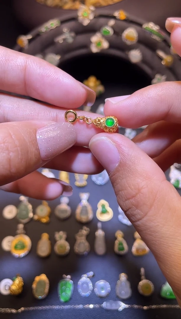 吊坠(不含链)银S925镶嵌翡翠1