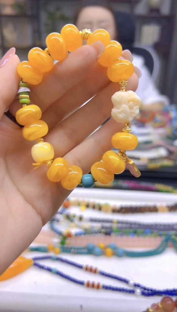 未镶嵌蜜蜡手链DIY款S659