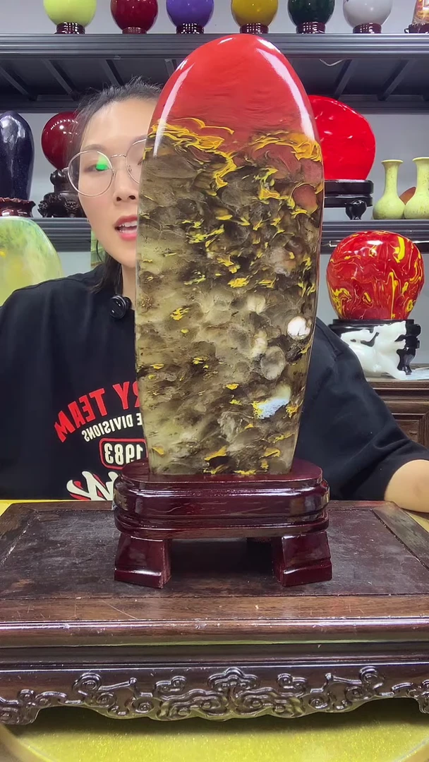 石材<鸿运当头>高档家居摆件博古架摆件