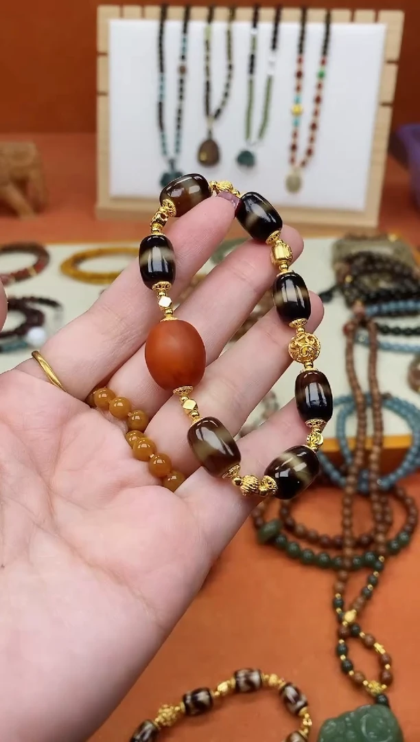 未镶嵌手链玛瑙/玉髓单圈一线天玛瑙天天手串