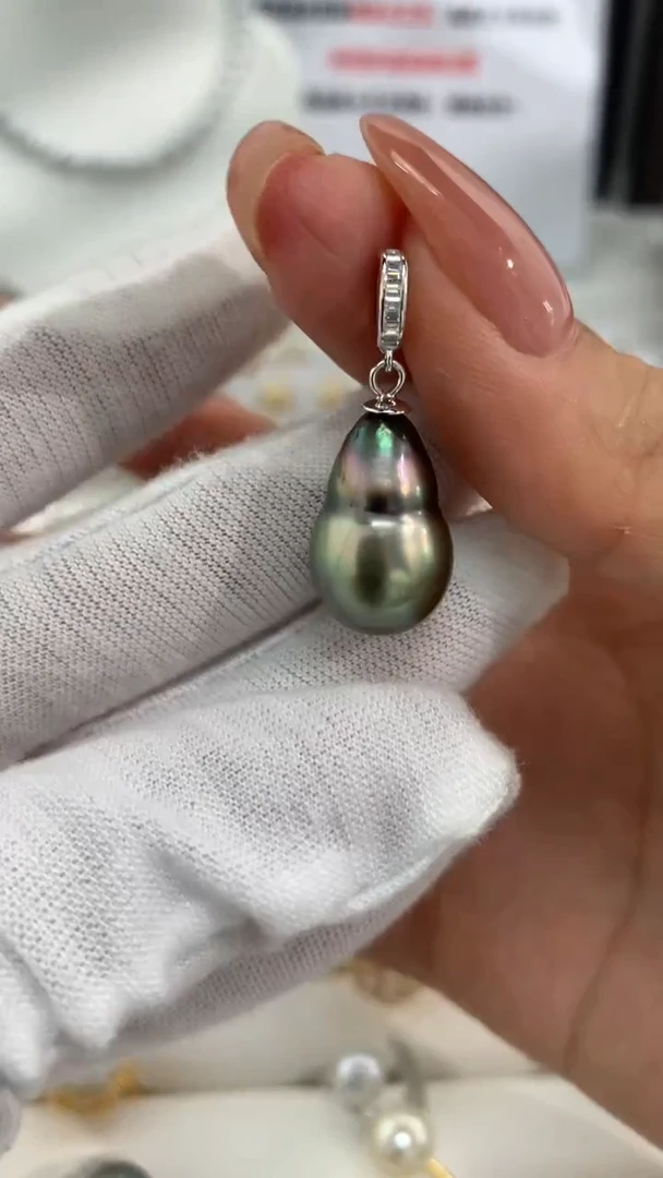 银S925镶嵌海水珍珠吊坠(不含链)吊坠