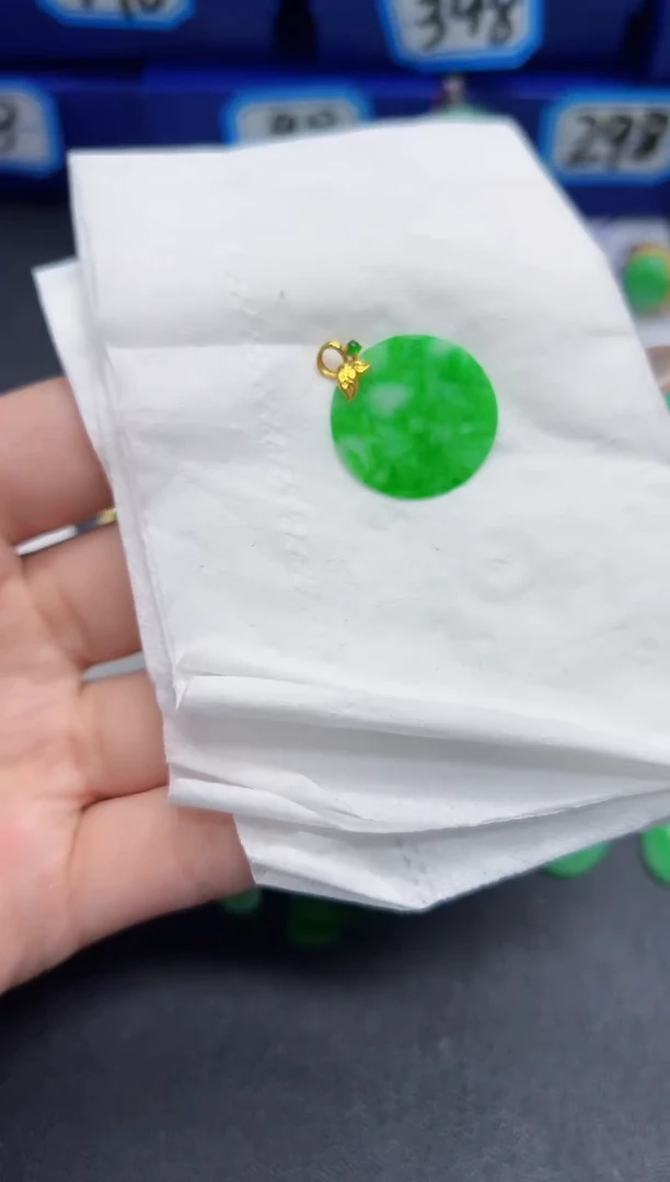 【闪购商品】翡翠颈饰18K金镶嵌Y缅料A货/支持复检/一件