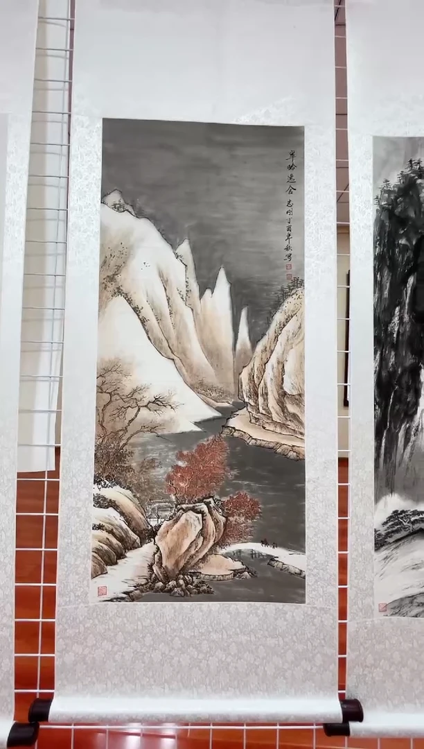 国画董志刚4.5平尺卷轴国画赠运费险