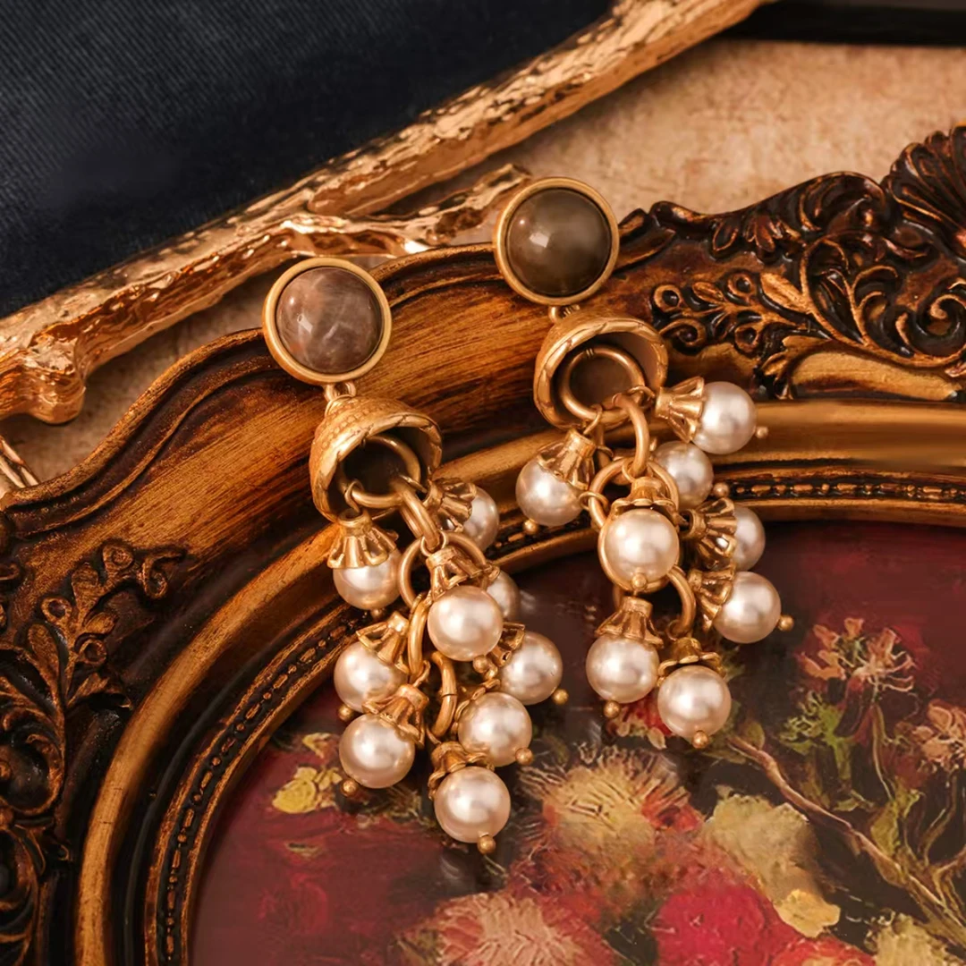 铜合金仿水晶耳饰 铜合金仿珍珠耳饰 铜合金耳饰【WRR2264】