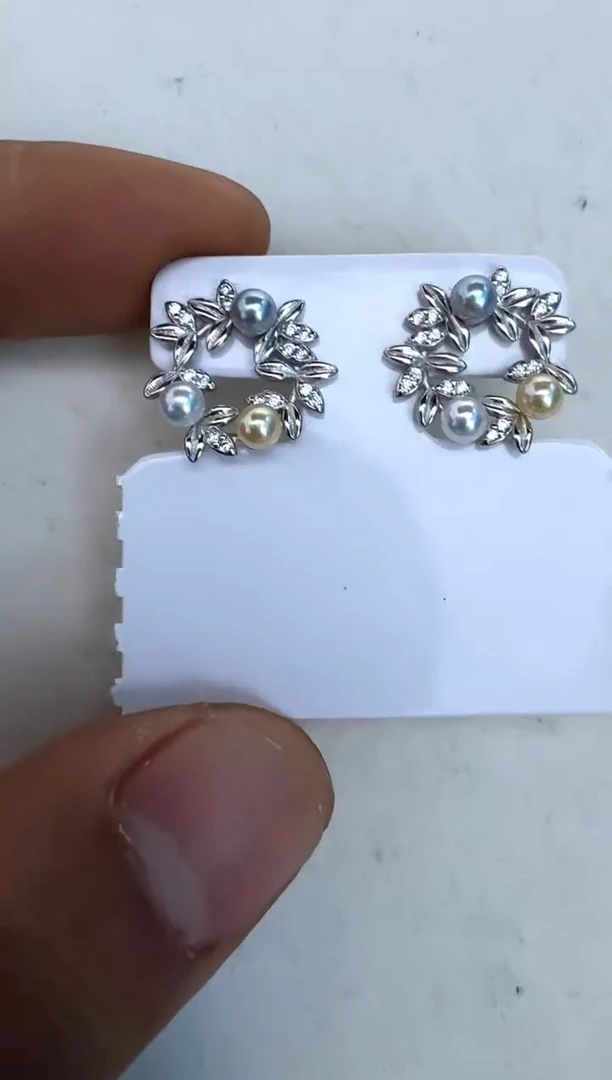 【闪购商品】海水珍珠耳饰银S925镶嵌耳钉