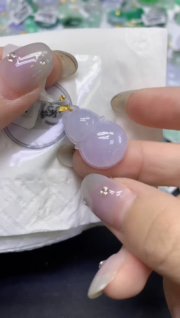 颈饰18K金镶嵌翡翠天然缅甸翡翠A货百元以上9元证书费自理