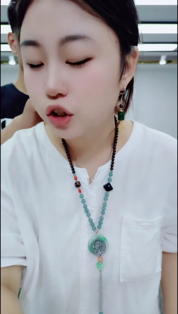 玛瑙/玉髓颈饰合金1783绿桶珠耳坠
