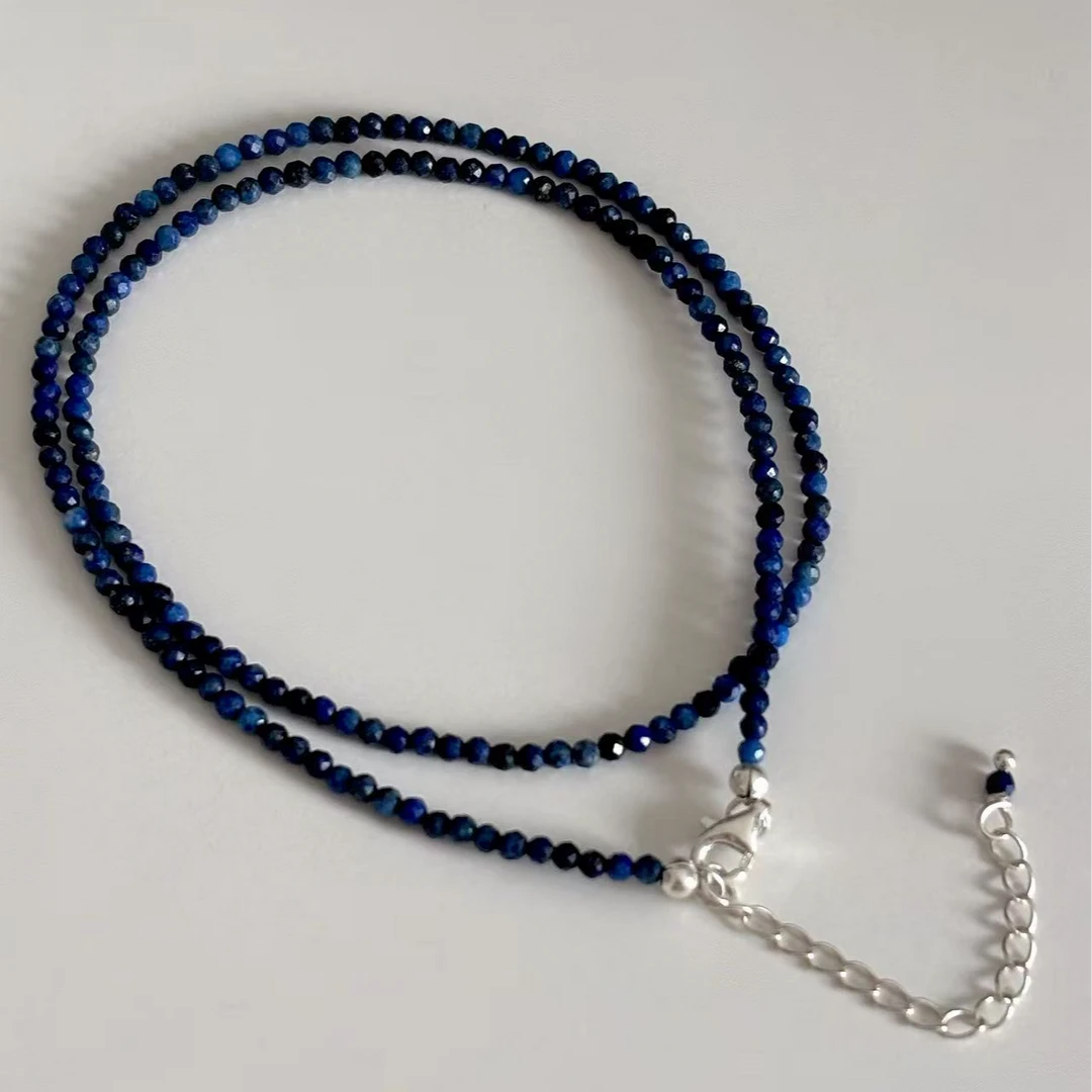 非金属玻璃项链 【黑蓝项链 叠带推荐】 圆珠切面 时尚气质 X006