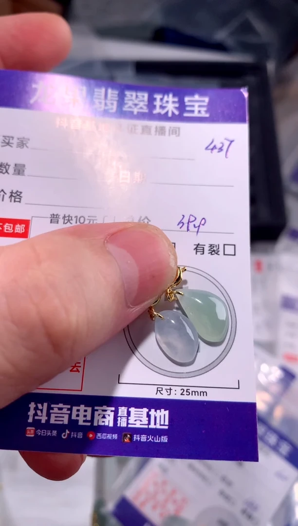 翡翠未镶嵌颈饰冰胶随形437