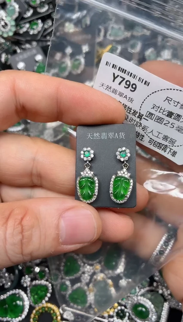 颈饰未镶嵌翡翠Y799耳钉