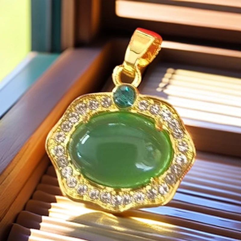 主播推荐天然玉髓吊坠赠链-020