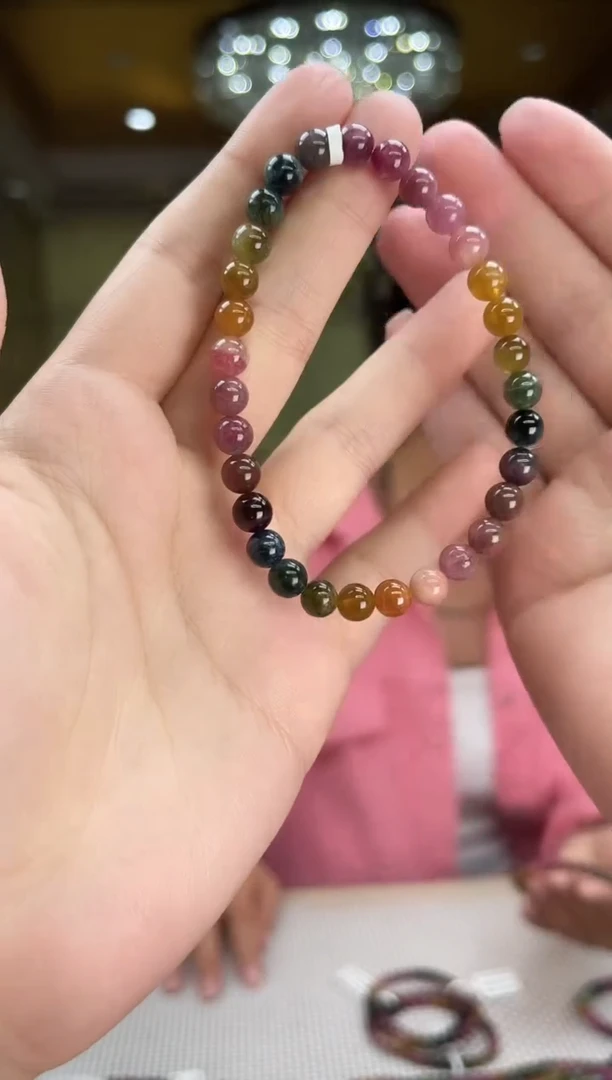 未镶嵌/碧玺手串6mm+单圈多样性发货