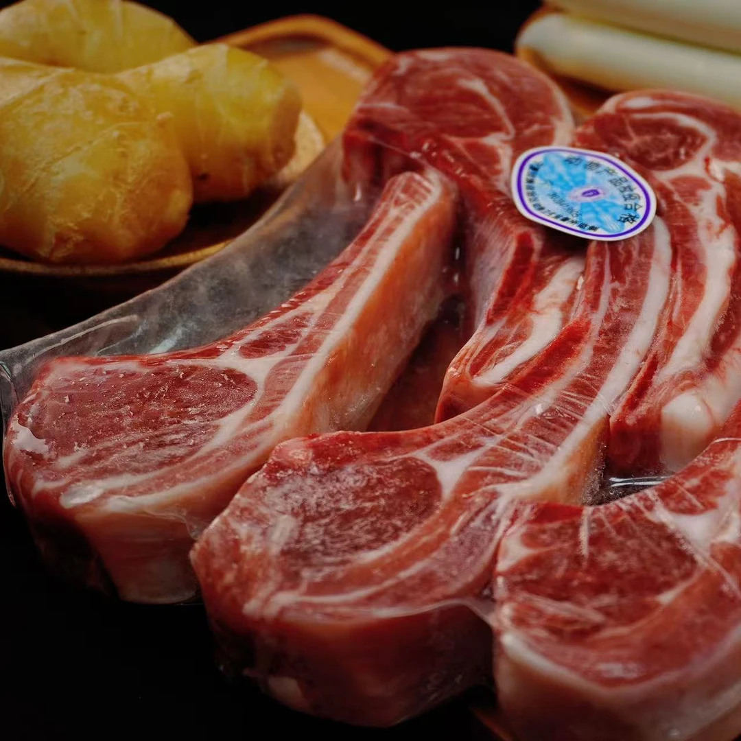 【18支】盐池滩羊法式原切战斧大羊排(6)支*3袋 总计1500g 奶香多汁