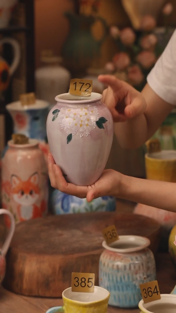 陶瓷172景德镇设计师手作花器摆件侘寂风