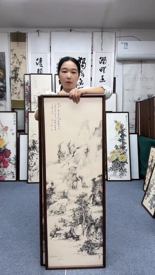 国画42*122实木画框京东包邮手绘