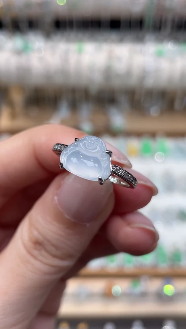 银S925镶嵌戒指翡翠1