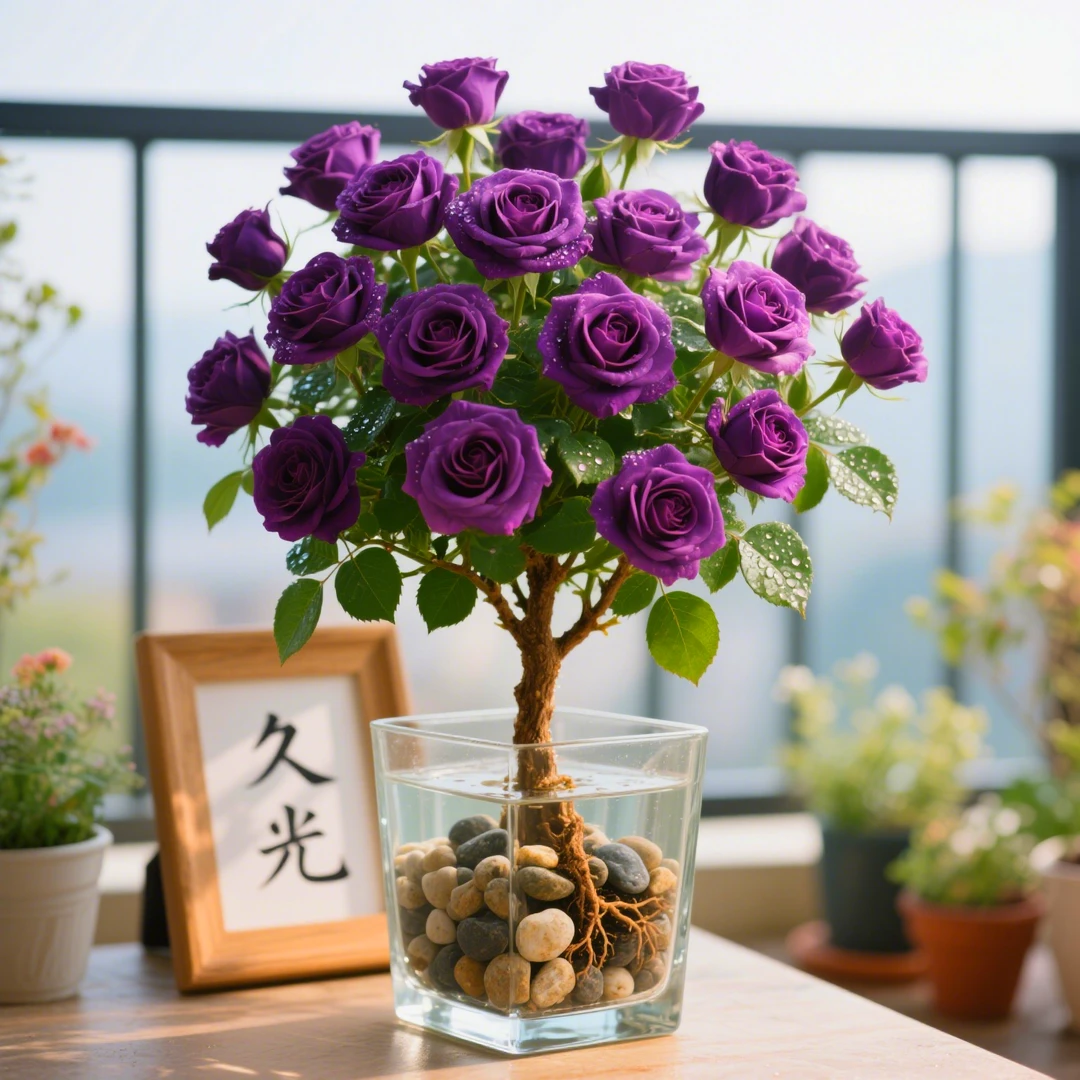 水培玫瑰花苗老桩当年开花大花浓香月季老根好养花卉阳台绿植盆栽