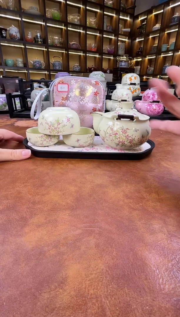 .桃花宝瓶旅行+长方桃花盘