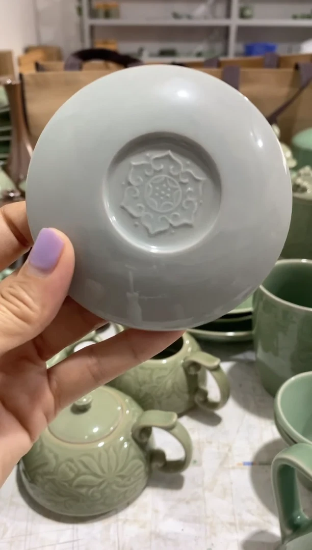 瓷片石榴杯盖子  灰白色 一个