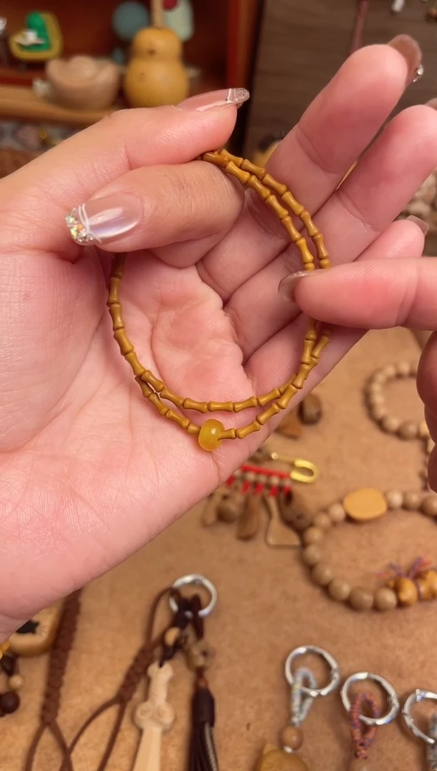 竹节手串一物一拍双圈加黄跑环