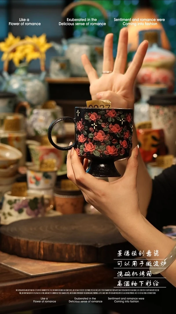 陶瓷景德镇高温釉下彩手工手绘款式@A0937@