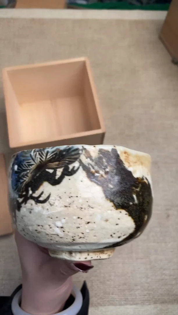【闪购商品】瓷片山清水秀抹茶碗